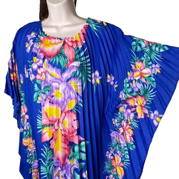 Vintage Royal Creations Hawaiin Dress Floral  MuMu Kaftan Kimono Made Hawaii u - Picture 4 of 10